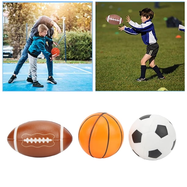 Nerf Ensemble de Minis Ballons de Sport en Mousse - Ballon de Football, de Soccer et de Basket-Ball en Mousse - Ensemble en Mousse Souple pour Les Enfants - Multicolore