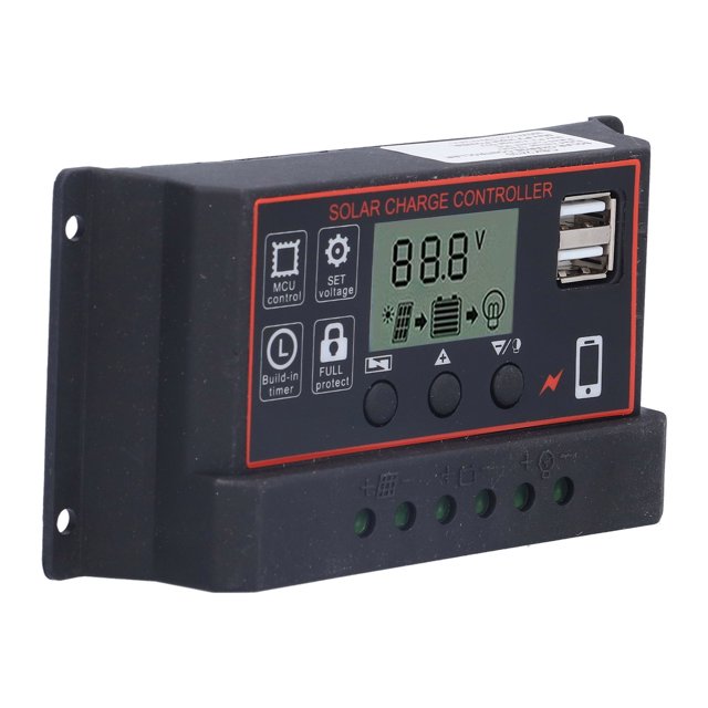 ANGGREK Solar Charge Controller, Photovoltaic Charging Regulator 12V 24V Adaptive For Power System