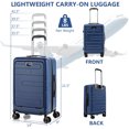 thumbnail image 3 of Costway 20" Carry-on Luggage PC Hardside Suitcase TSA Lock with Front Pocket & USB Port Navy, 3 of 10
