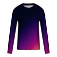 thumbnail image 4 of Besolor Chemises à Manches Longues pour Hommes Tendance Dégradé Col Rond Pull Décontracté Grande Taille Blouse d'Entraînement Tee, 4 of 5