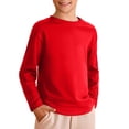 thumbnail image 2 of WUANDIXFA Chandails à Manches Longues pour Filles Enfants Garçons Automne Coton T-Shirts à Col Rond à Manches Longues Tee Hauts Rouge, 9-10 Ans, 2 of 4