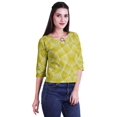 thumbnail image 2 of Moomaya Printed Keyhole Neck Ring Top Casual 3/4th Sleeve Tees Tank Tunic Top, 2 of 5