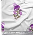thumbnail image 1 of Soimoi Purple Polyester Crepe Fabric Insect,Leaves & Floral Block Print Fabric by The Yard 52 Inch Wide, 1 of 1