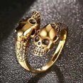thumbnail image 3 of EGNMCR Bagues Couples Acier Inoxydable Bouche Variable Femmes Lovers' Bandes de Squelette Amoureux Bague, 3 of 5