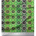 thumbnail image 1 of Soimoi Tissu Poly Georgette Rayé & Kaléidoscope Marocain Imprimé au Mètre 52 Pouces de Large, 1 of 3