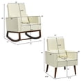thumbnail image 3 of Costway Set of 2 Dual-use Upholstered Rocking Chair with Pillow Beige, 3 of 10