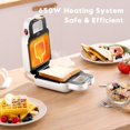 thumbnail image 4 of Hweilai Mini Sandwich Maker, Portable 2 in 1 Waffle Maker Panini Press Grill (Red), 4 of 8