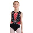 thumbnail image 3 of Linjinx Gym Leotards for Girls Ballet Dance Bodysuits Rhinestones Sleeveless Figure Skating Jumpsuit Red 12, 3 of 5