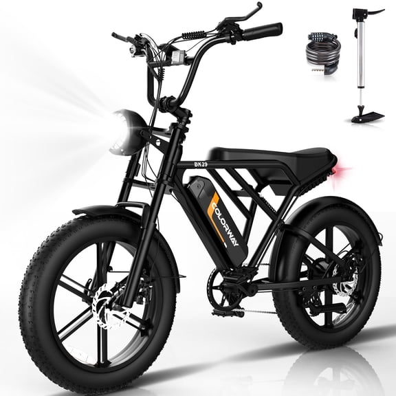 COLORWAY Vélo Électrique 750W pour Adultes, Vélo Électrique Tout-Terrain à Gros Pneus 20x4.0, Batterie 48v/15ah Vélo de Neige Plage Montagne pour Cyclisme Extérieur Vélo Électrique