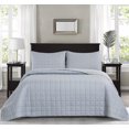 thumbnail image 1 of Chaps 3-Piece Jersey Knit Microfiber Quilt and Sham Set - Solid Coverlet Comforter, 1 of 7