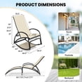 thumbnail image 3 of Gymax 2PCS 2-in-1 Outdoor Rocking Chair with 4-Position Adjustable Backrest Curved Armrests Beige, 3 of 10