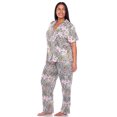 thumbnail image 3 of White Mark Women's Tropical Short Sleeve Button-Down Pajama Set, 3 of 5