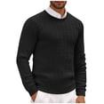 thumbnail image 2 of Styesk Chandail pour Hommes, Manches Longues, Col Rond, Tricoté Uni, 2 of 6