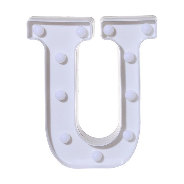 TopLLC Alphabet LED Letter Lights Light Up White Plastic Letters Standing Hanging A-M & on Clearance