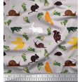 thumbnail image 1 of Soimoi Rayon Fabric Bird,Squirrel & Rabbit Animal Fabric Prints by Yard 56 Inch Wide, 1 of 3
