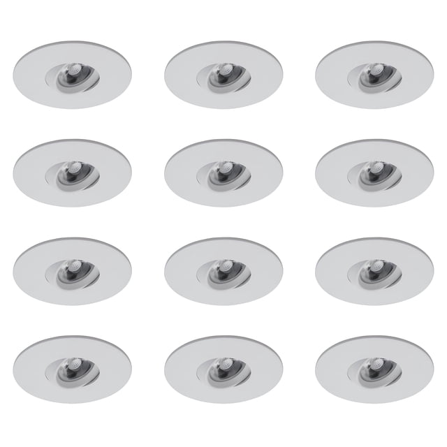Round 4 inch White LED Recessed Ceiling Down Light - 2700K Warm White - 12 Pack