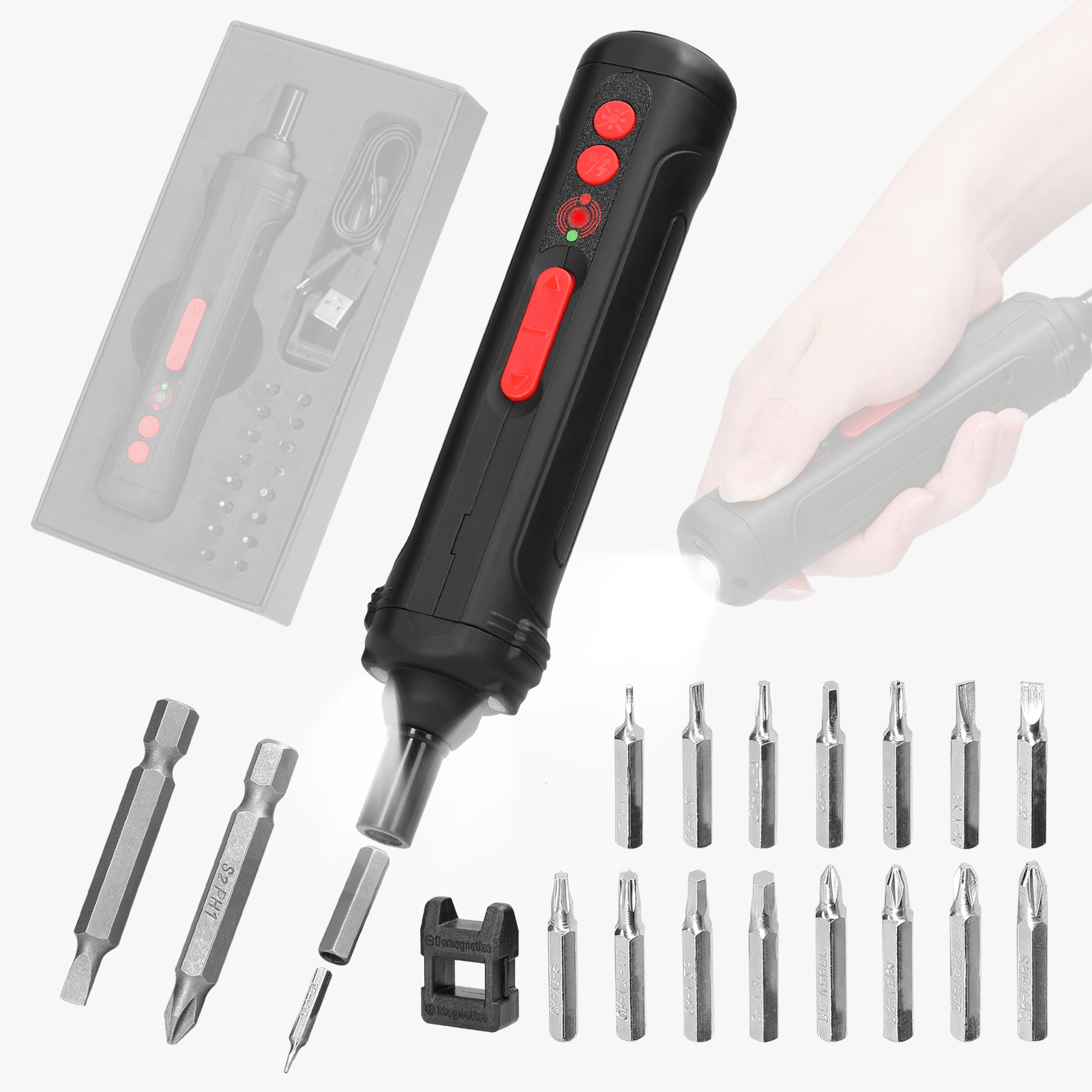 250r/min 3.0Nm Screwdriver Metal Bits Set Multifunctional Screwdrivers Repairing Tool Kit Electric Screw Driver with