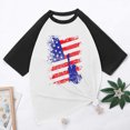 thumbnail image 1 of Snoarin Chemises pour Hommes Hommes Décontracté Mode Patchwork Col Rond Chandail Imprimé T-Shirt Manches Courtes Hauts 4 Juillet Chemises pour Hommes en Liquidation, 1 of 4