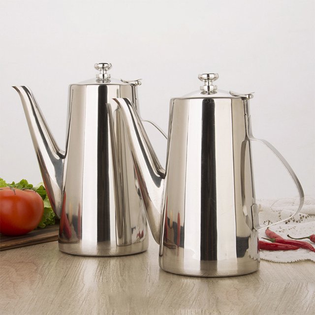 1.5/2L Stainless Steel Long Mouth Water Coffee Teapot Kettle Home Kitchen Tool