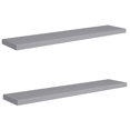 thumbnail image 1 of vidaXL Étagères Murales Flottantes 2 Pcs Gris 120x23,5x3,8 cm MDF, 1 of 5