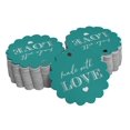 thumbnail image 1 of Inkdotpot 50 Pack Real Silver Foil Paper Tags Made With Love Text Favor Hang Tags, 1 of 6