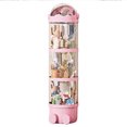 thumbnail image 3 of Riforla Vertical Toy Storage Tube with LED Strip Vertical Toy Storage Tube New Stuffed Animal Storage Tube Vertical Stuffed Animal Tube Doll Storage Tube with 360° Rotation Wheels with Lid Pink, 3 of 3