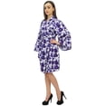 thumbnail image 4 of Bimba Leaf Printed Kimono Robe With Belt Bridesmaid Wedding Cover Up Wrap-16, 4 of 7