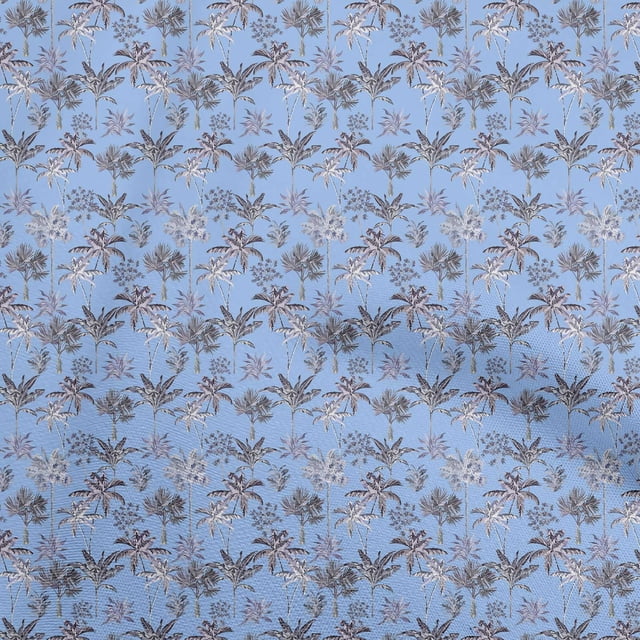 oneOone Rayon Light Blue Fabric Tropical Craft Projects Decor Fabric Printed By The Yard 56 Inch Wide