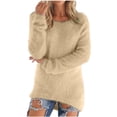 thumbnail image 1 of Yuyuzo Hauts Douillets pour Femmes Grande Taille Automne Hiver Manches Longues Col Rond Ample Décontracté Chandail, 1 of 7
