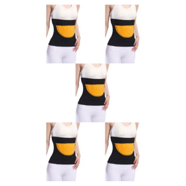 Transemion Stay Warm And Stylish Back Warmer Belt Breathable Elastic Waist Back Support brushed black M 5Set