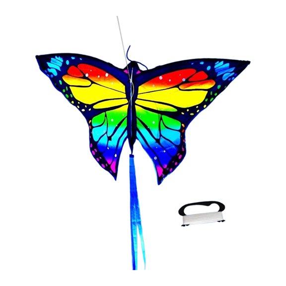 jinwen Butterfly Kite Portable Kids Kite for Lawn Outdoor Activities Family Parties Red Yellow