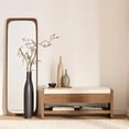 thumbnail image 2 of Bouclair Walnut Fabric and Wood Bench, 2 of 8