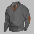 thumbnail image 2 of FAIWAD Mens Long Sleeve Pullover Tops Stand Collar Button Down Classic Color Block Plus Size Tops, 2 of 4