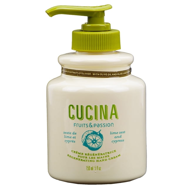 Fruits & Passion Cucina Crème Régénératrice pour les Mains au Zeste de Lime et au Cyprès 5 Onces