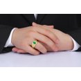 thumbnail image 2 of RYLOS Men's Rings 14K Yellow Gold Ring Classic Designer Style 8X6MM Oval Gemstone & Diamond Ring Emerald May Birthstone Rings For Men Size 12, 2 of 7