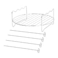 thumbnail image 1 of GROWTH TANK Air Fryer Stand Metal Air Fryer Accessories for Vegetables Cookies Breakfast Round Rack Set, 1 of 9