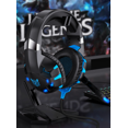 thumbnail image 2 of Headset Gaming PC PS4 Wired Gaming Headset 360° Adjustable Noise Cancelling Microphone, LED Light and Over-Ear Memory Earmuffs for PC, Laptop, Tablet, iPad, Computer Black Blue, 2 of 3