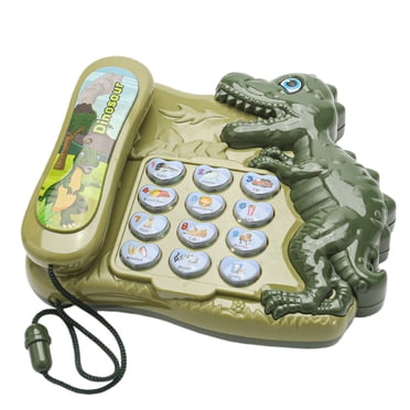 TopLLC Dinosaur Telephone Toys, Toddler Toys Play House Interactive Fake Phone with Multiple Sound Effects, 9 Songs and Colorful Lights, Pretend Play Phone Early Educational Toys for Boys and Girls