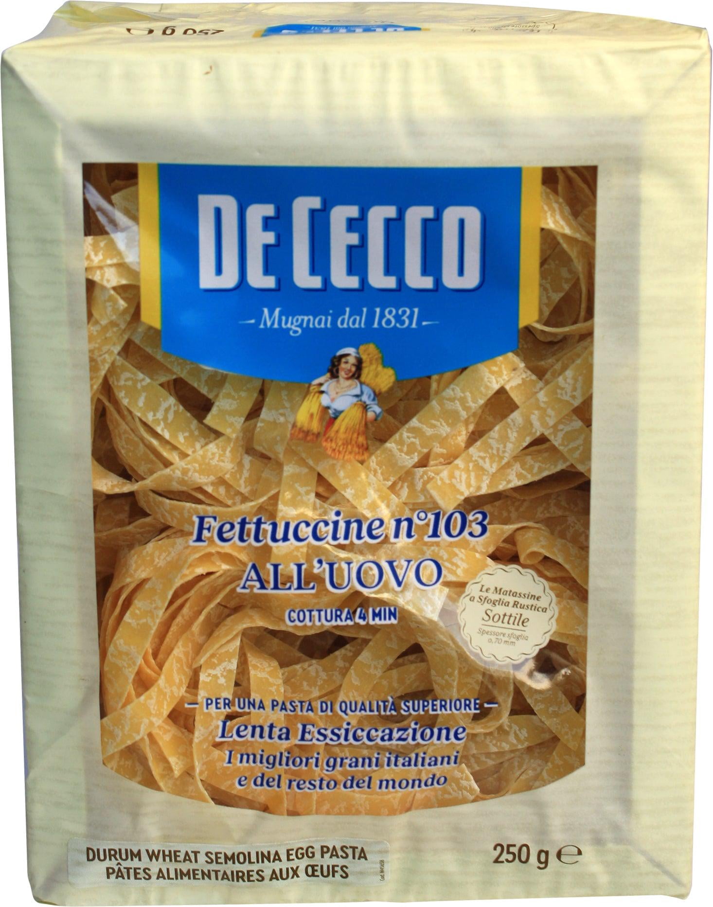DeCecco - Fettuccine Egg Nests - 1ct - 250g - Authentic Bronze-Drawn Pasta with Farm-Fresh Eggs for a Rich, Silky Texture (1ct)