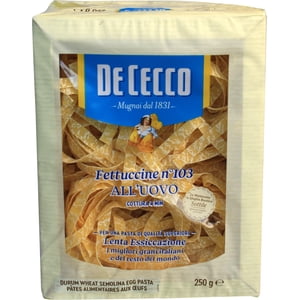 DeCecco - Fettuccine Egg Nests - 1ct - 250g - Authentic Bronze-Drawn Pasta with Farm-Fresh Eggs for a Rich, Silky Texture (1ct)