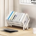 thumbnail image 4 of White Stainless Steel Desktop Bookshelf Size B Desk Storage Learning Supplies File Rack Organization Office Home School Compact Metal Organizer T-330 White B, 4 of 6