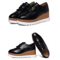 thumbnail image 4 of LSLJS Chaussures en Cuir Style Britannique pour Femmes à Bout Rond, Talon Compensé, Semelle Épaisse à Pompon Style Muffin, Chaussures en Cuir pour Femmes, 4 of 6