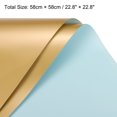 thumbnail image 2 of Unique Bargains Double Sided Color Flower Wrapping Paper Light Blue+Gold 22.8'x22.8' Waterproof 20 Pack, 2 of 5