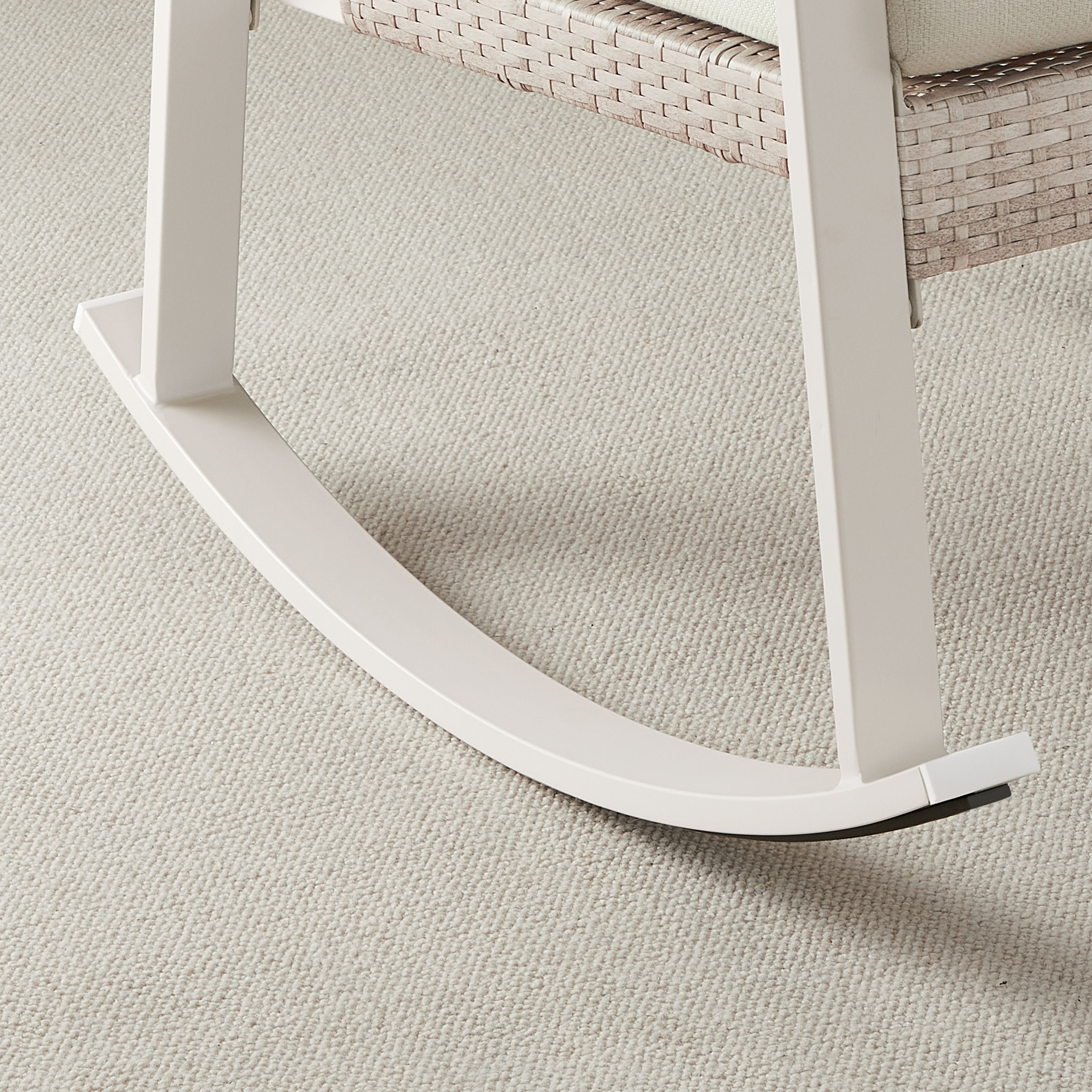 SONGMICS HOME Collection Sencillo Ensemble de fauteuils à bascule 3 pièces en acier pour l'extérieur, Couleur Os