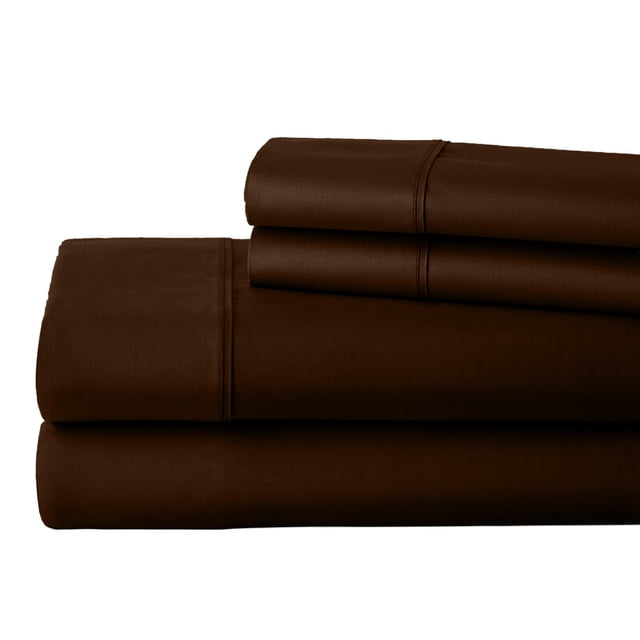Real 1000 Thread Count RV Short Queen Size Sheets 100% Egyptian Cotton 4 PC Sheet Set, Luxurious Bedsheet Sets Soft Silky Sateen Weave, Breathable, Fits Upto 28 Inch EXTRA DEEP POCKET - Chocolate