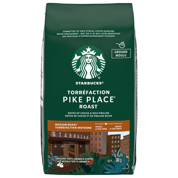 STARBUCKS Pike Place Roast Ground Coffee, Medium Roast, Smooth, Well-Rounded Blend