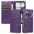 thumbnail image 1 of Wallet Case for Nothing Phone 3A Flip Cover with Card Slots, Magnetic Stand & Strap Purple, 1 of 5