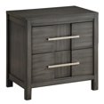 thumbnail image 1 of Bowery Hill Contemporary Solid Wood 2-Drawer Nightstand in Gray, 1 of 3