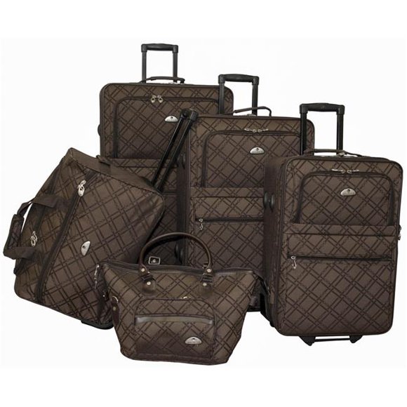 American Flyer 82900-5 CHO 5 - Piece Pemberly Buckles Luggage Set, Brown