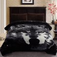 thumbnail image 1 of Thick Warm Winter Fleece Blanket For King Bed 2 Ply Reversible Soft Raschel Blanket,85"x93",10lb, 1 of 8